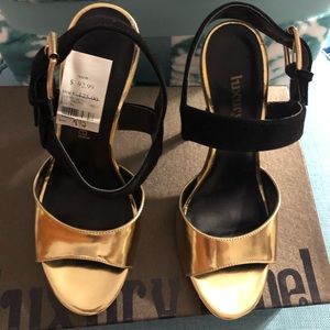 New Black & Gold Luxury Rebel Heels size 8.5